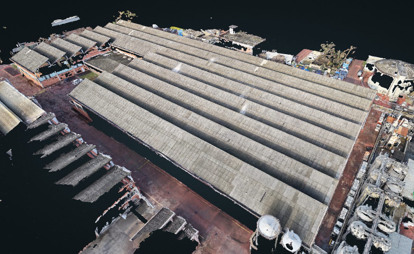 Ortofoto fotogrammetrica copertura industriale