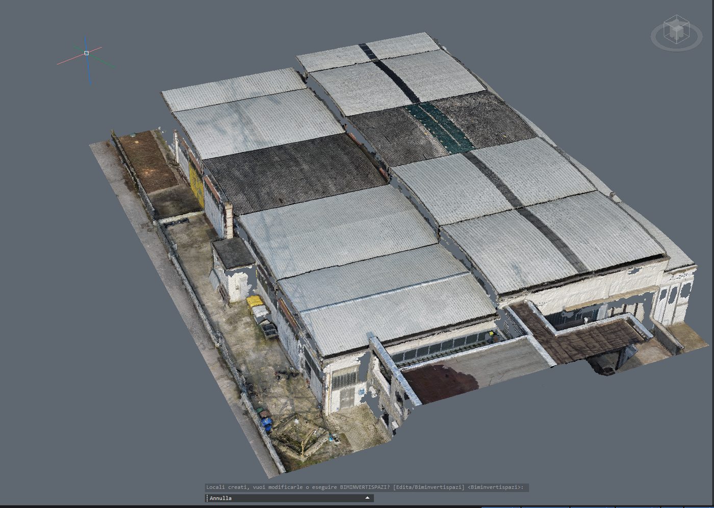 Modello 3D copertura fotovoltaico